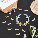 200Pcs 2 Color Tibetan Style Alloy Angeltee Beads, Winged Heart, Lead Free & Cadmium Free, Golden & Silver, 22x9x3mm, Hole: 1mm, 2 color, 100pcs/color, 200pcs