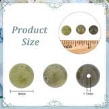 2 Strands Natural Chinese Green Jade Beads Strands, TaiWan Jade, Round, 8mm, Hole: 1.1mm, about 48pcs/strand, 15.4 inch(39.12cm)