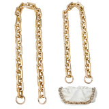 2Pcs 2 Style CCB Plastic Rectangle Cross Chain Bag Straps, with Alloy Spring Gate Ring, Light Gold, 56~65cm, 1pc/style