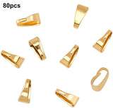 304 Stainless Steel Snap on Bails, with Bead Container, Golden, 7x3.5x3.2mm, Hole: 6x3mm, about 80pcs/box