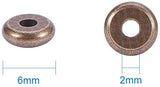 Brass Spacer Beads, Flat Round, Mixed Color, 6x2mm, Hole: 1.8mm