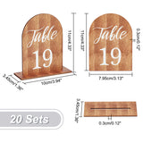 Arch Shaped Wooden Vertical Sign Holders, Single Sided Table Number 1~20 Stands for Wedding Party Supplies, Dark Goldenrod, Finish Product: 11x3.45x11cm