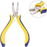 Carbon Steel Jewelry Pliers, Bent Nose Pliers, Ferronickel, Stainless Steel Color, 12.3x7.6x1.7cm