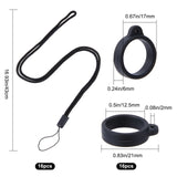 Portable Electronic Cigarette Anti-Lost Necklace Lanyard, Silicone Bands Anti Slip Rubber Rings, Black, 43x0.3cm
