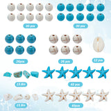 DIY Beads Jewelry Making Finding Kit, Including Synthetic Magnesite & Howlite & Turquoise & Natural Cowrie Shell Beads, Chips & Round & Starfish, Mixed Color