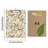 Acrylic Clipboards, Writing Board, Writing Instrument with Stainless Steel Clip, Rectangle, Flower, 310x220x2mm