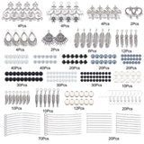 DIY Jewelry Set Making Kit, Including Alloy Links & Pendants, Electroplate Glass & Glass Pearl Beads, Brass Earring Hooks & Pins, Mixed Color, 420pcs/box