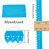 Polyester Elastic Cords with Single Edge Trimming, Flat, with Cardboard Display Card, Royal Blue, 13mm