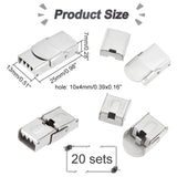 20 Sets Smooth Surface 201 Stainless Steel Watch Band Clasps, Stainless Steel Color, 25x13x7mm, Hole: 10x4mm