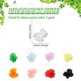 9 Pairs 9 Colors Acrylic Flower Dangle Earrings, Golden 304 Stainless Steel Long Drop Earrings for Women, Mixed Color, 78.5mm, Pin: 0.8mm, 1 Pair/color