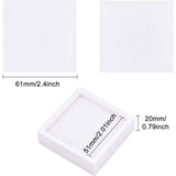 Acrylic Jewelry Box, Visual Box, Square, White, 61x61x20mm, Ratent: 51x51mm