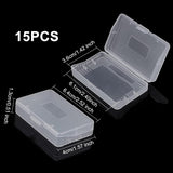 Rectangle Plastic Boxes, Bead & Game Card Storage Containers, with Hinged Lid, White, 6.4x4x1.3cm