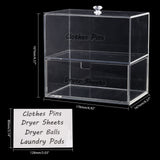 Acrylic Double Layer Cosmetic Storage Display Box, Display Stand, Makeup Organizer, Clear, 17.6x11.5x16.7cm
