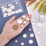 54Pcs 9 Style 304 Stainless Steel Plain Edge Bezel Cups, Cabochon Settings, Flat Round, Silver, 6pcs/style