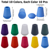 100Pcs 10 Colors Plastic Detachable Bell Stopper Cord Ends, with Locking Lid Cap, for Backpack Drawstrings Accessories, Mixed Color, 18x12mm, Hole: 4.5mm, 10Pcs/color