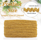 Sparkle Metallic Polyester Braided Lace Trim, Sewing Centipede Lace Ribbon, for Clothes Accessories and Curtains Accessories, Gold, 3/8 inch(10mm), about 27.34 Yards(25m)/Card