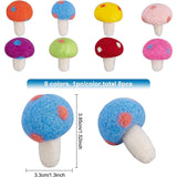 8pcs 8 Colors Handwork Felt Needle Felting Mushroom Ornaments, for Home Decoration Display, Mixed Color, 36~41x32~34mm, 1pc/color