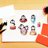 PVC Sakura Stamp, for DIY Scrapbooking, Penguin, 100x100mm