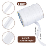 50M Polyester Fold Over Ribbons, Flat, White, 5/8 inch(16mm), about 54.68 Yards(50m)/Roll