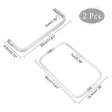 2Pcs Aluminum Bag Handle, Bag Replacement Accessories, Silver Color Plated, 9.5x30x2cm