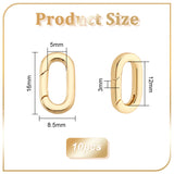 10Pcs Brass Spring Gate Rings, Oval, Real 18K Gold Plated, 9 Gauge, 16x8.5x3mm