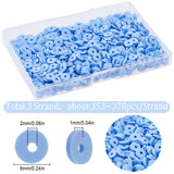 3 Strands Flat Round Handmade Polymer Clay Beads, Disc Heishi Beads for Hawaiian Earring Bracelet Necklace Jewelry Making, Cornflower Blue, 6x1mm, Hole: 2mm, about 353~378pcs/strand, 17.7 inch