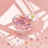 325Pcs 5 Colors Frosted Spray Painted Glass Beads Strands, with Golden Foil, Round, Mixed Color, 6~11mm, Hole: 1.2~1.6mm