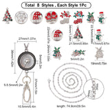 DIY Interchangeable Christmas Office Lanyard ID Badge Holder Necklace Making Kit, Including Snowman Alloy Snap Buttons & Snap Keychain Making, 304 Stainless Steel Cable Chains Necklaces, Mixed Color, 10Pcs/box