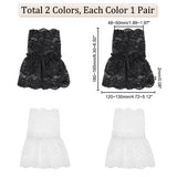 2 Pairs 2 Colors Cotton Lace Sleeves, False Sleeves, Wrist Cuff, Garment Accessories, Mixed Color, 160~165x120~130x2mm, Inner Diameter: 48~50mm, 1 Pair/color