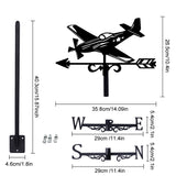 Orangutan Iron Wind Direction Indicator, Weathervane for Outdoor Garden Wind Measuring Tool, Airplane, 265x358mm