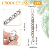 Aluminum Alloy Bag Extender Chains, with Swivel Clasps, for Bag Straps Replacement Accessories, Platinum, 22x1.9x0.5cm