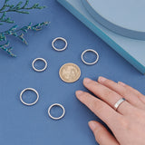 6Pcs 6 Style 304 Stainless Steel Flat Plain Band Finger Ring for Women, Stainless Steel Color, Inner Diameter: 15.5~18mm, 1pc/style