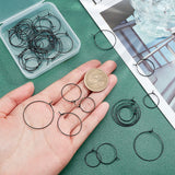 40Pcs 4 Style 316L Surgical Stainless Steel Hoop Earring Findings, Wine Glass Charms Findings, Electrophoresis Black, 16~30x0.7~0.8mm, 20~21 Gauge, 10pcs/style