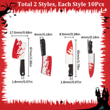 20Pcs 2 Styles Halloween Printed Opaque Acrylic Pendants, Knife, Tool, 45x9.5x4mm, Hole: 1.8mm, 10pcs/style