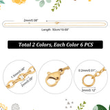 Vacuum Plating 304 Stainless Steel Cable Chain Necklaces, with Lobster Claw Clasps, Golden & Stainless Steel Color, 19.7 inch(50cm), 12pcs/box