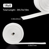 10M PU Leather Binding Straps, for Bag Strip and Hair Accessories, White, 2.5x0.1cm