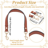 PU Leather Bag Straps, with Alloy Swivel Eye Bolt Snap Hooks, Saddle Brown, 400x18.5~27.5mm