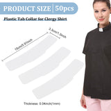50Pcs Plastic Tab Collar for Clergy Shirt, White Priest Collar, Collar Lining Stay, White, 33x150x1mm