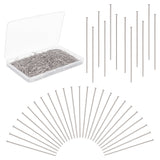 1500Pcs 304 Stainless Steel Flat Head Pins, Stainless Steel Color, 40x0.7mm, 21 Gauge, Head: 1.2~1.5mm