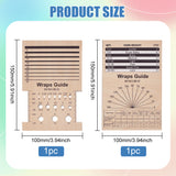 1 Set Rectangle Wooden Wooden Knitting Needle Gauge & Yarn Wrap Guide Board, Wheat, 150x100x5mm, 2pcs/set