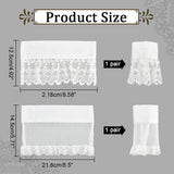 4pcs 2 Style Polyester Oversleeves, Lace Wristband, False Sleeves, Wrist Cuffs, with Plastic Button, for Women, White, 216~218x125~145x0.7mm, 2pc/style