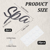 2Pcs Acrylic Spa Signs, with 30Pcs Acrylic Double-sided Sticker, Flat Round, for Salon Wall Decoration, Mixed Color, 230x190x2.9mm