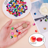 Flat Back Glass Cabochons for DIY Projects, Dome/Half Round, Mixed Color, 12x4mm, 140pcs/box