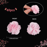 40Pcs Polyester Fabric Flowers, for DIY Headbands Flower Accessories Wedding Hair Accessories for Girls Women, Pink, 34mm