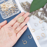 304 Stainless Steel Hoop EarRing Shapes, Hypoallergenic EarRing Shapes, Ring Shape, Golden & Stainless Steel Color, 12 Gauge, 12x2mm, pin: 0.7x1mm, 2 colors, 12pairs/color, 24pairs/box