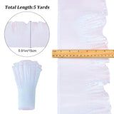 Gradient 5 Yards Color Organza Pleated Ribbon, Garment Accessories, Clear AB, 6~6-1/8 inch(153~155mm)