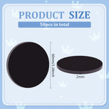 50Pcs Acrylic Flat Round Action Figure Display Bases, Black, 3x0.2cm