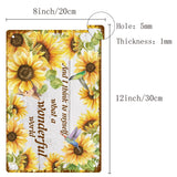 Tinplate Sign Poster, Horizontal, for Home Wall Decoration, Rectangle with Word And I Think To Myself What A Wonderful Word, Sunflower Pattern, 200x300x0.5mm