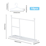 Iron Doll Clothes Rack & Hangers, for Dollhouse Furniture Accessories, Mixed Color, Rack: 151x56x122mm, 1pc, Hangers: 25x40x3mm, 10pcs