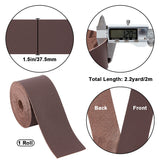 2M Flat Microfiber Imitation Leather Cord, for Clothes Decor, Coconut Brown, 38mm, about 2.19 Yards(2m)/Roll